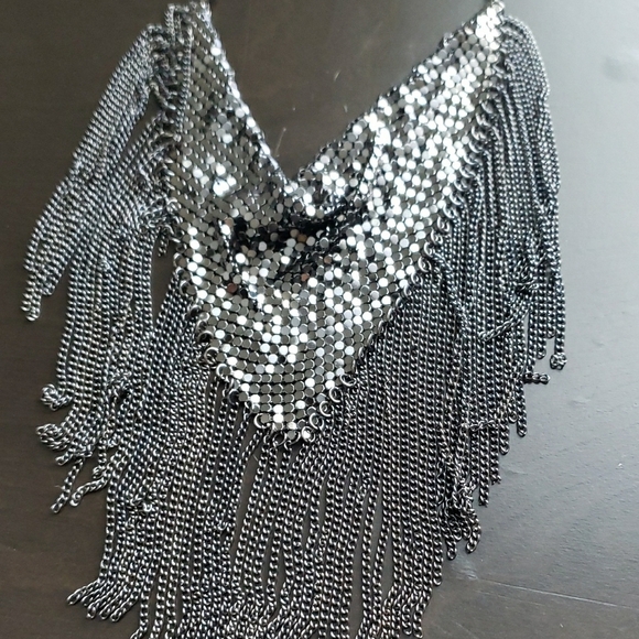 Silver Fringe Necklace - Picture 4 of 5